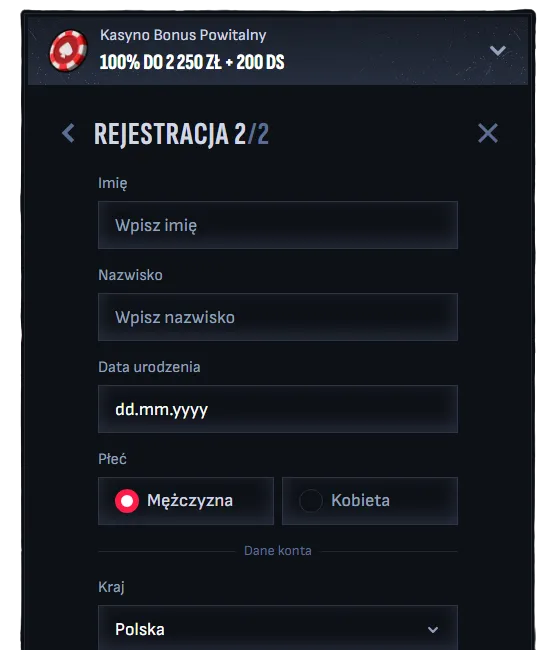 Zarejestruj się w Mafia Casino